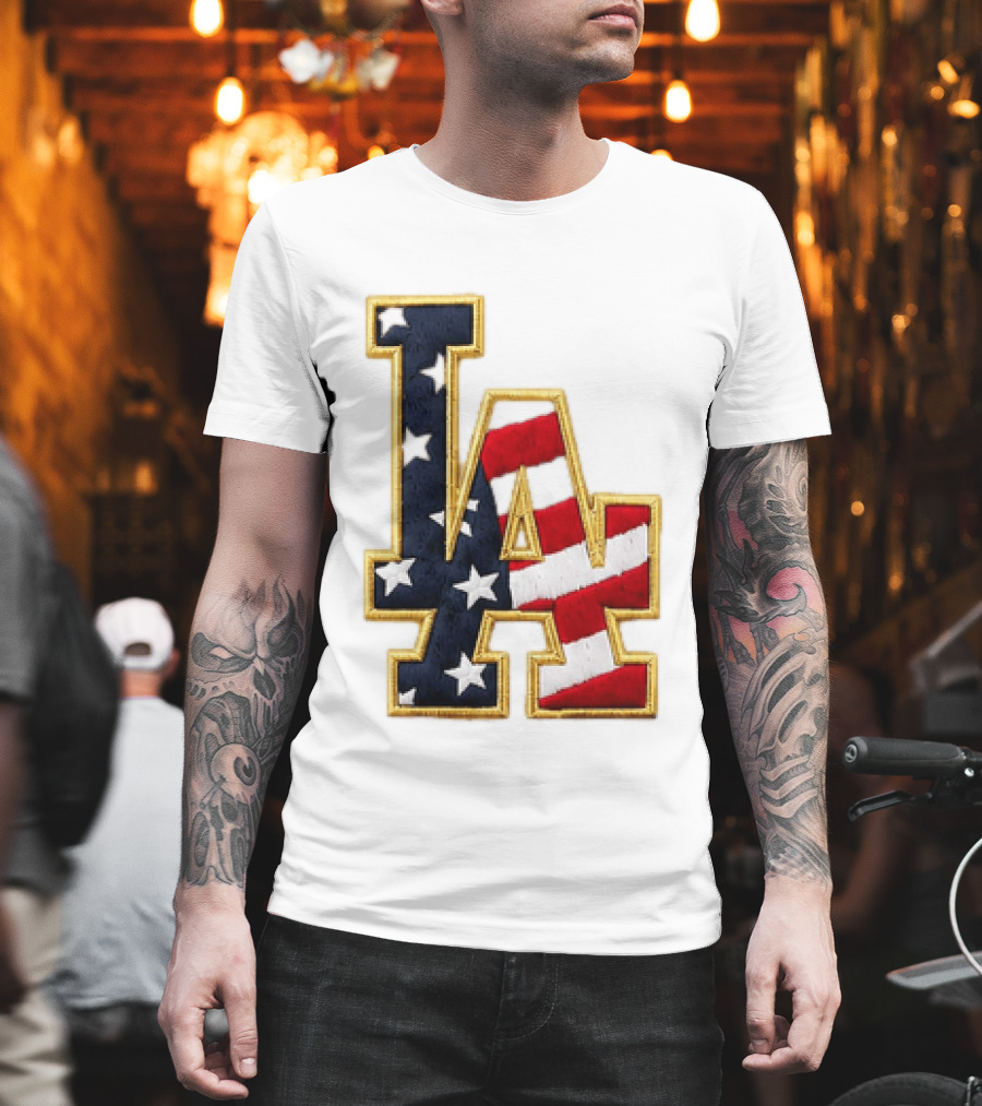 2026 Dodgers 4th Of July LA Stars Stripes T-Shirt