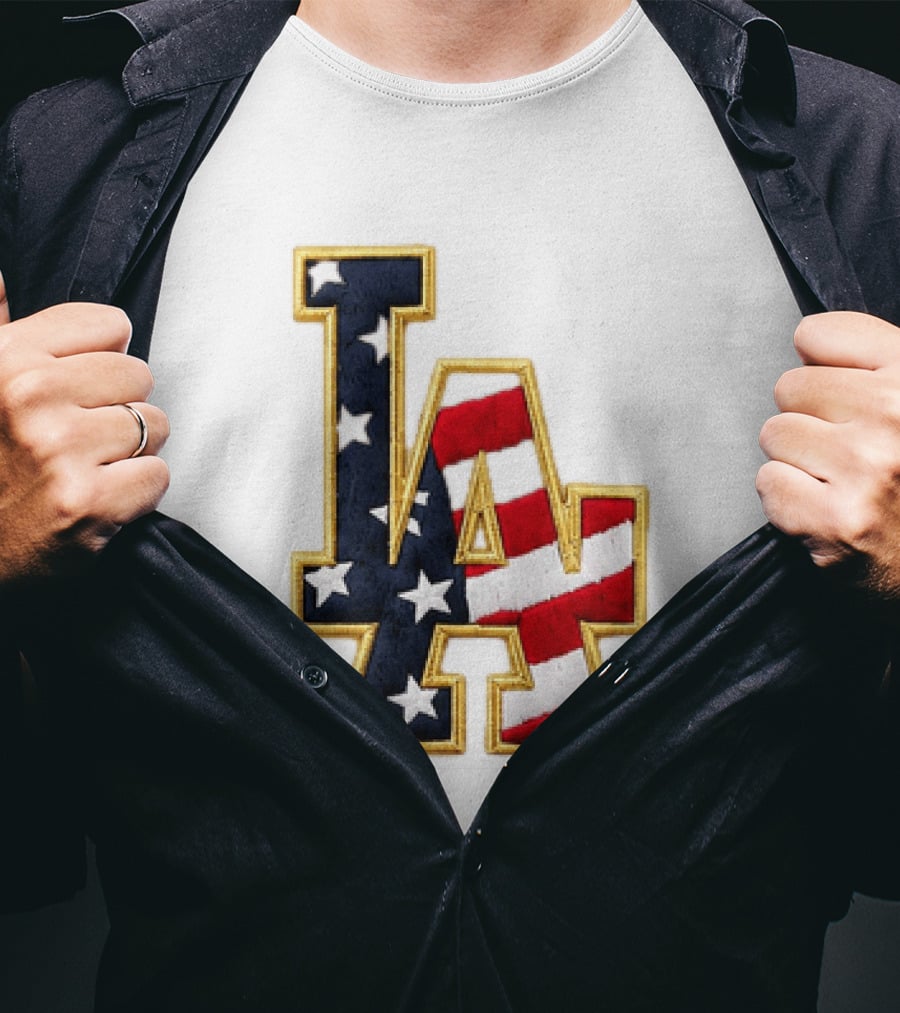 2026 Dodgers 4th Of July LA Stars Stripes T-Shirt