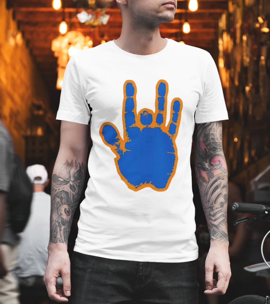 Florida Gators Blue And Orange Handprint Gesture T-Shirt