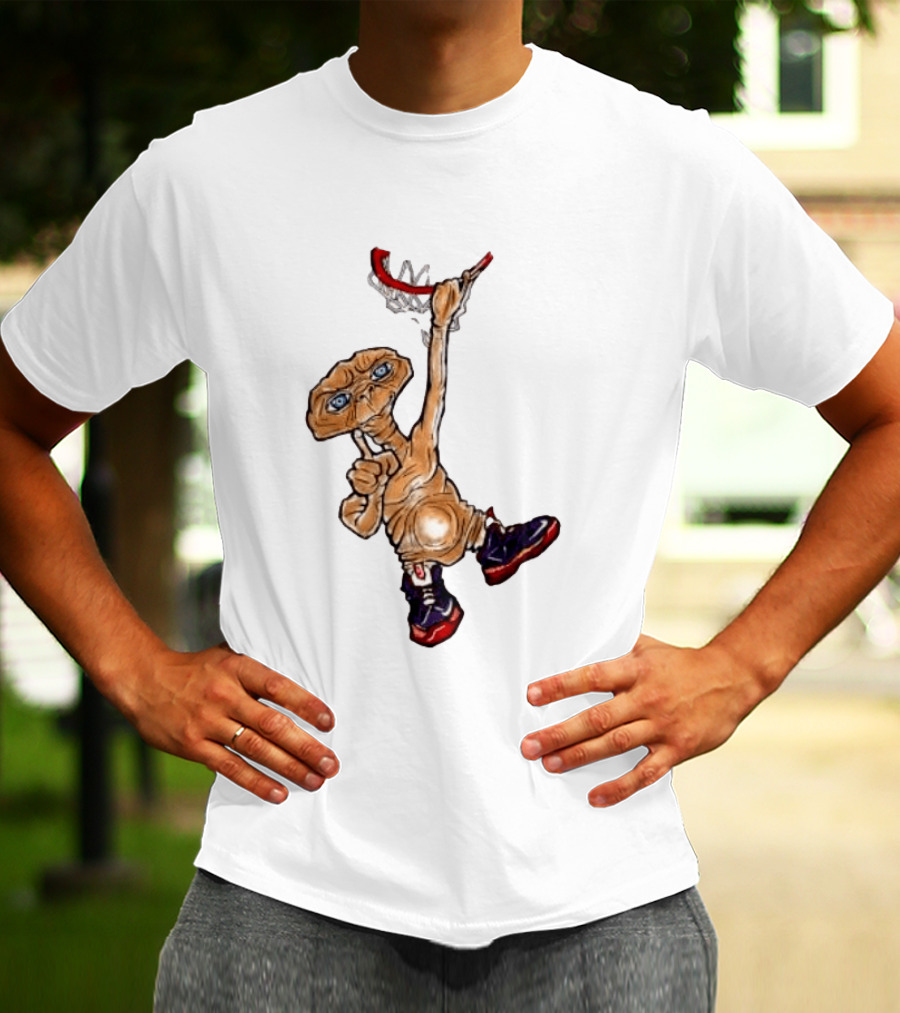 E The Extra Terrestrial Dunk Basketball Alien Retro Sneakers T-Shirt