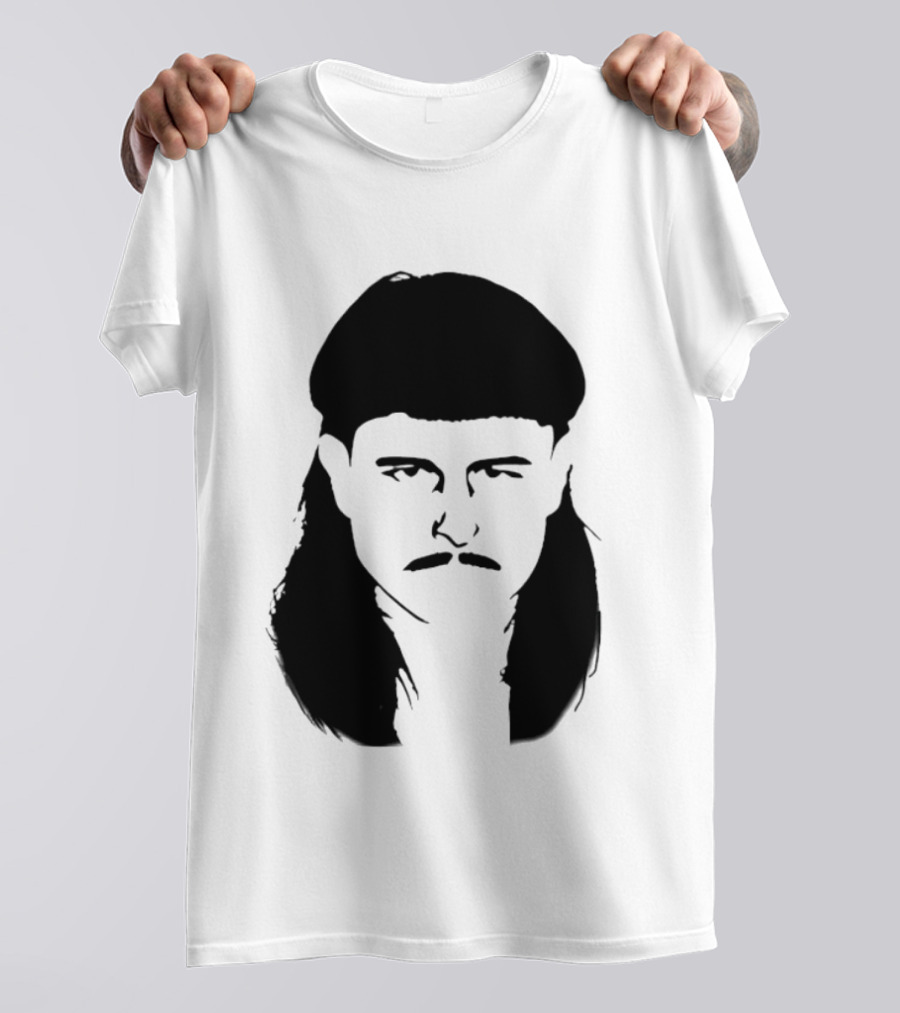 Oliver Tree Black And White Mullet And Mustache T-Shirt