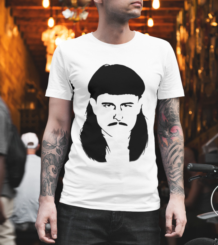 Oliver Tree Black And White Mullet And Mustache T-Shirt