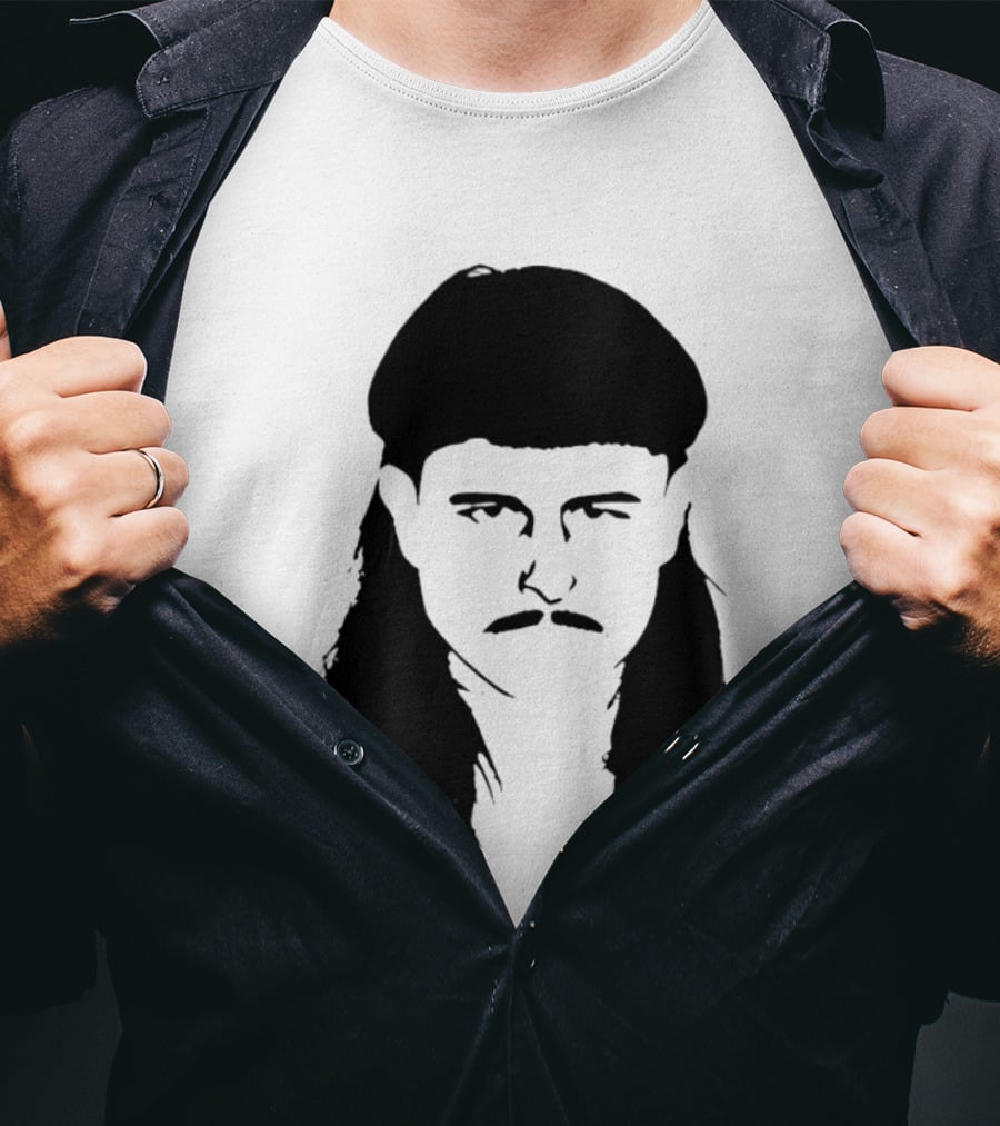 Oliver Tree Black And White Mullet And Mustache T-Shirt