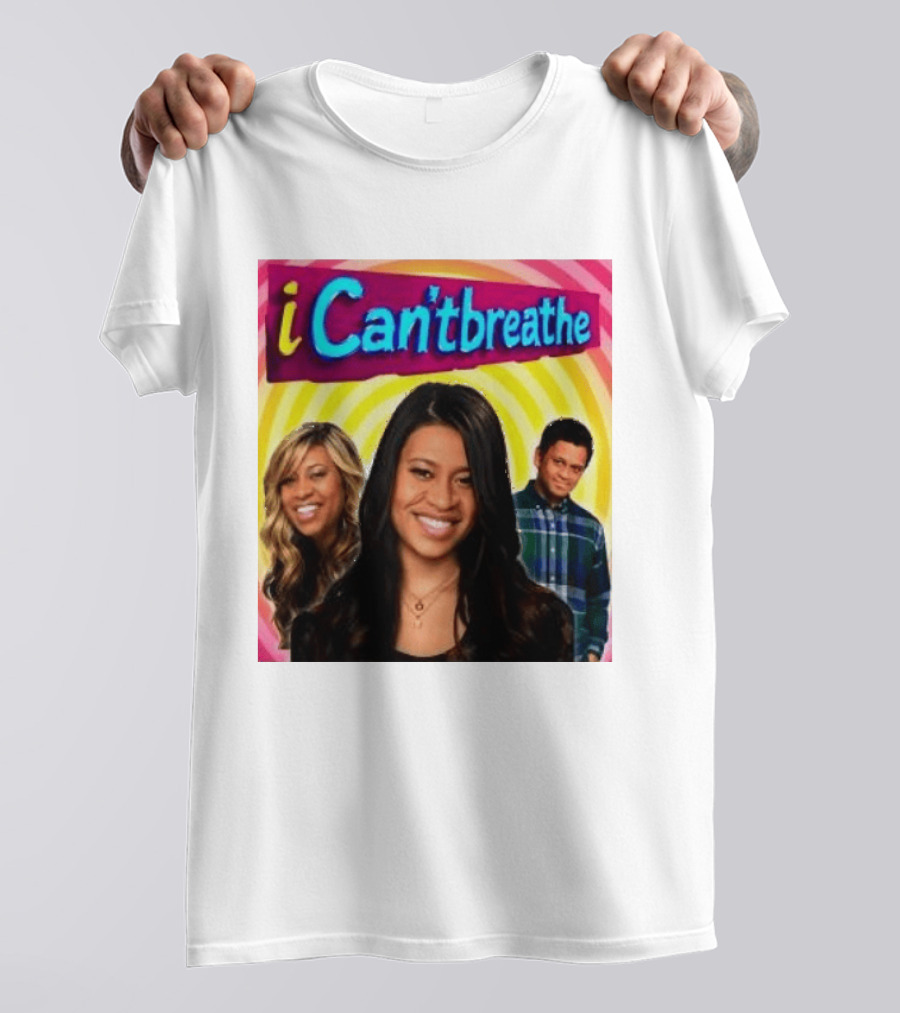 I Cantbreathe Meme Parody With Colorful Background And Smiling Characters T-Shirt
