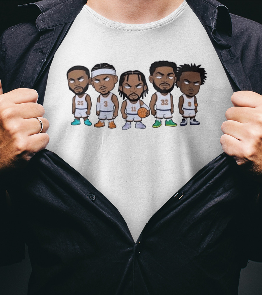 New York Knicks Chibi Basketball Players 25 3 11 32 8 T-Shirt