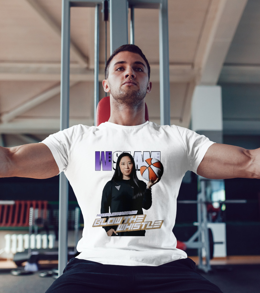 WSLAM Natalie Nakase Blow The Whistle Las Vegas Aces Basketball T-Shirt