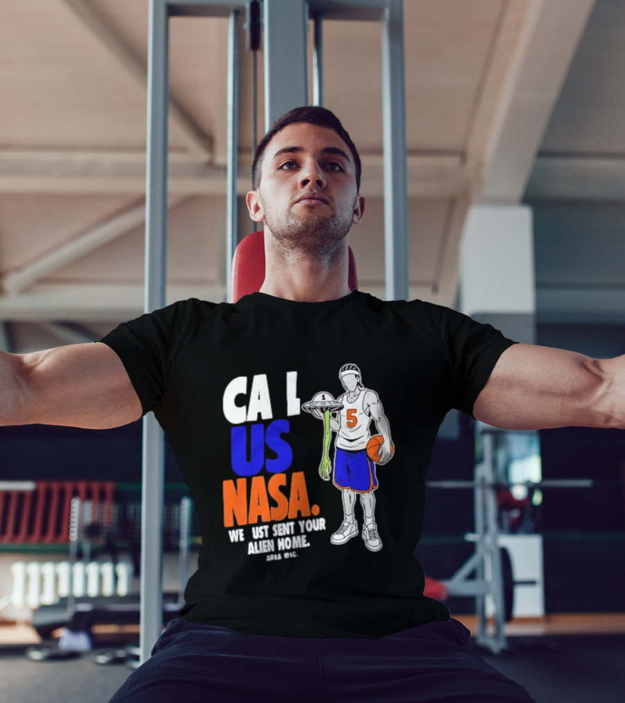 CA I US NASA We Just Sent Your Alien Home Basketball Player T-Shirt