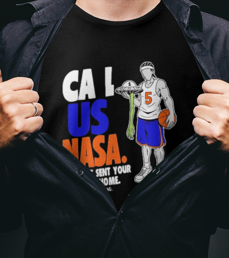 CA I US NASA We Just Sent Your Alien Home Basketball Player T-Shirt