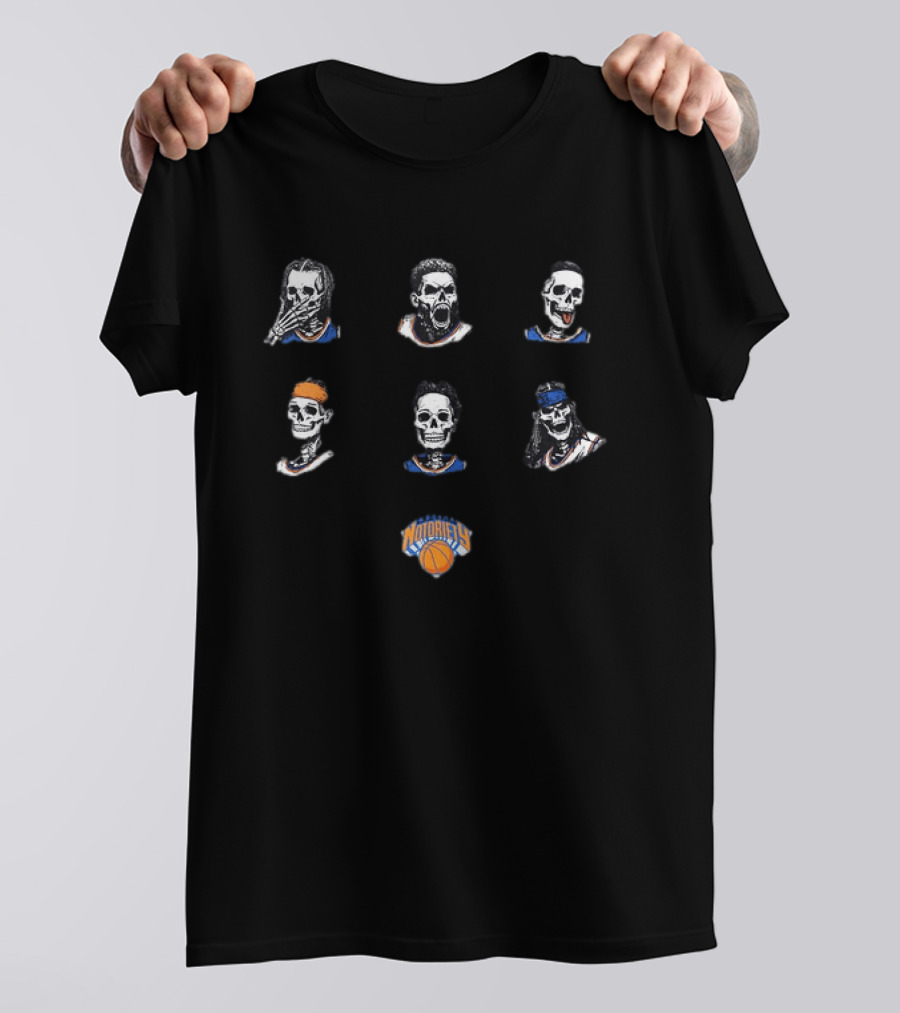 Death Before Defeat New York Knicks Skeleton Notoriety NBA 2026 T-Shirt