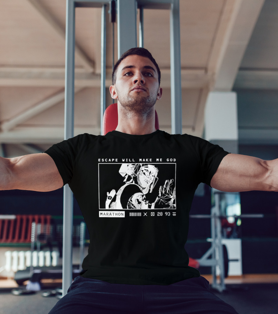 Escape Will Make Me God Marathon Runner Surreal Line T-Shirt