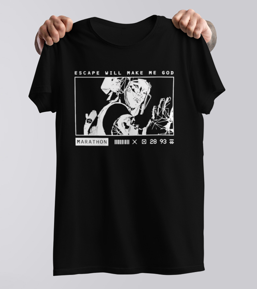 Escape Will Make Me God Marathon Runner Surreal Line T-Shirt