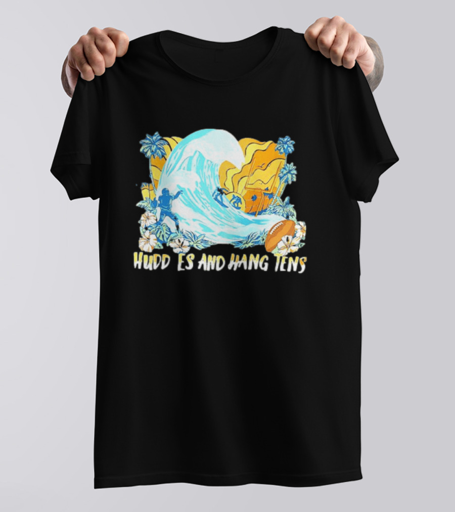 Miami Dolphins Tommy Bahama Huddle And Hang Tens Tropical Surf Football Experience T-Shirt