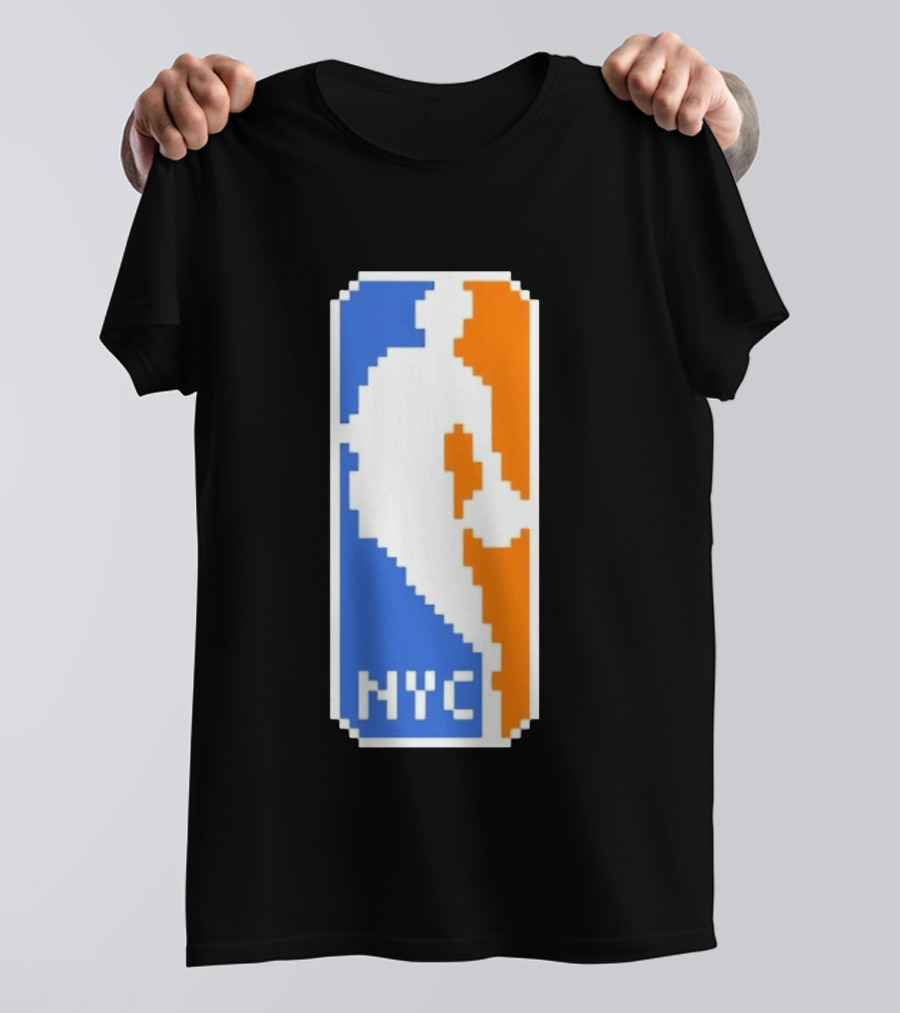 NYC NBA Pixel Logo Basketball T-Shirt