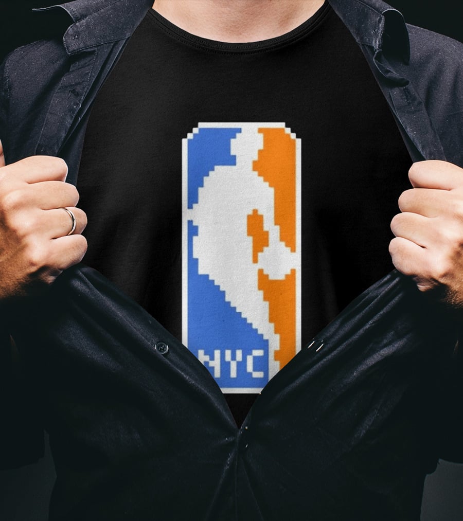 NYC NBA Pixel Logo Basketball T-Shirt