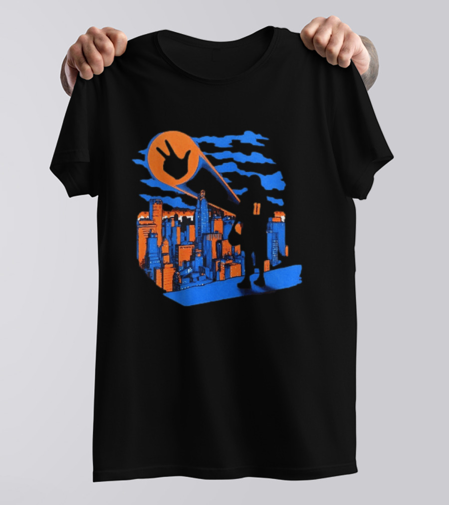 Jalen Brunson Three Points New York City Knicks NBA Basketball Player Skyline T-Shirt
