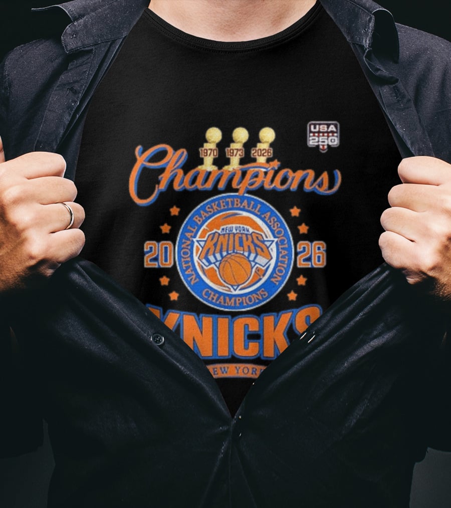 New York Knicks NBA Champions 1970 1973 2026 Trophies USA 250 T-Shirt