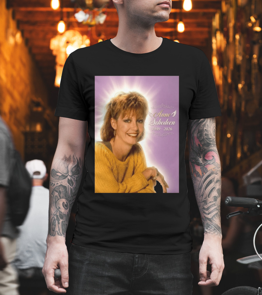 Anne Schedeen 1949 2026 Memorial Image With Angel Wings T-Shirt