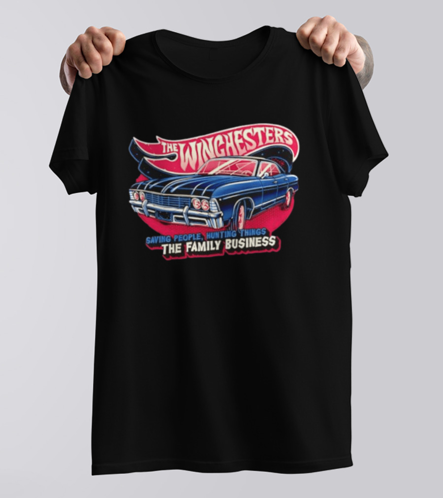 The WINGHESTERS Saving People Hunting Things The Family Business Supernatural Car T-Shirt