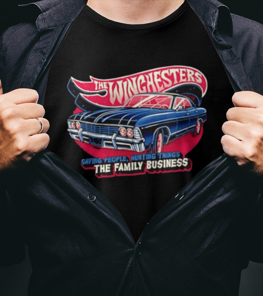 The WINGHESTERS Saving People Hunting Things The Family Business Supernatural Car T-Shirt