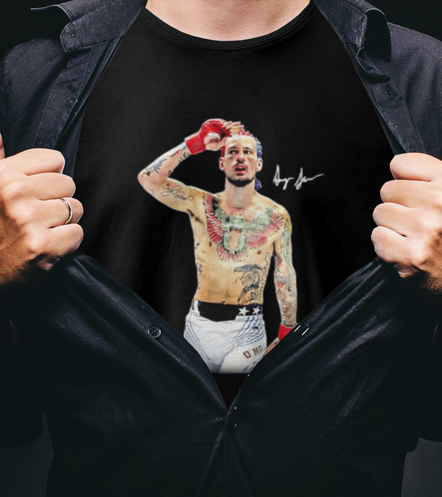 Sean O'Malley UFC MMA Fighter Autographed Pose T-Shirt