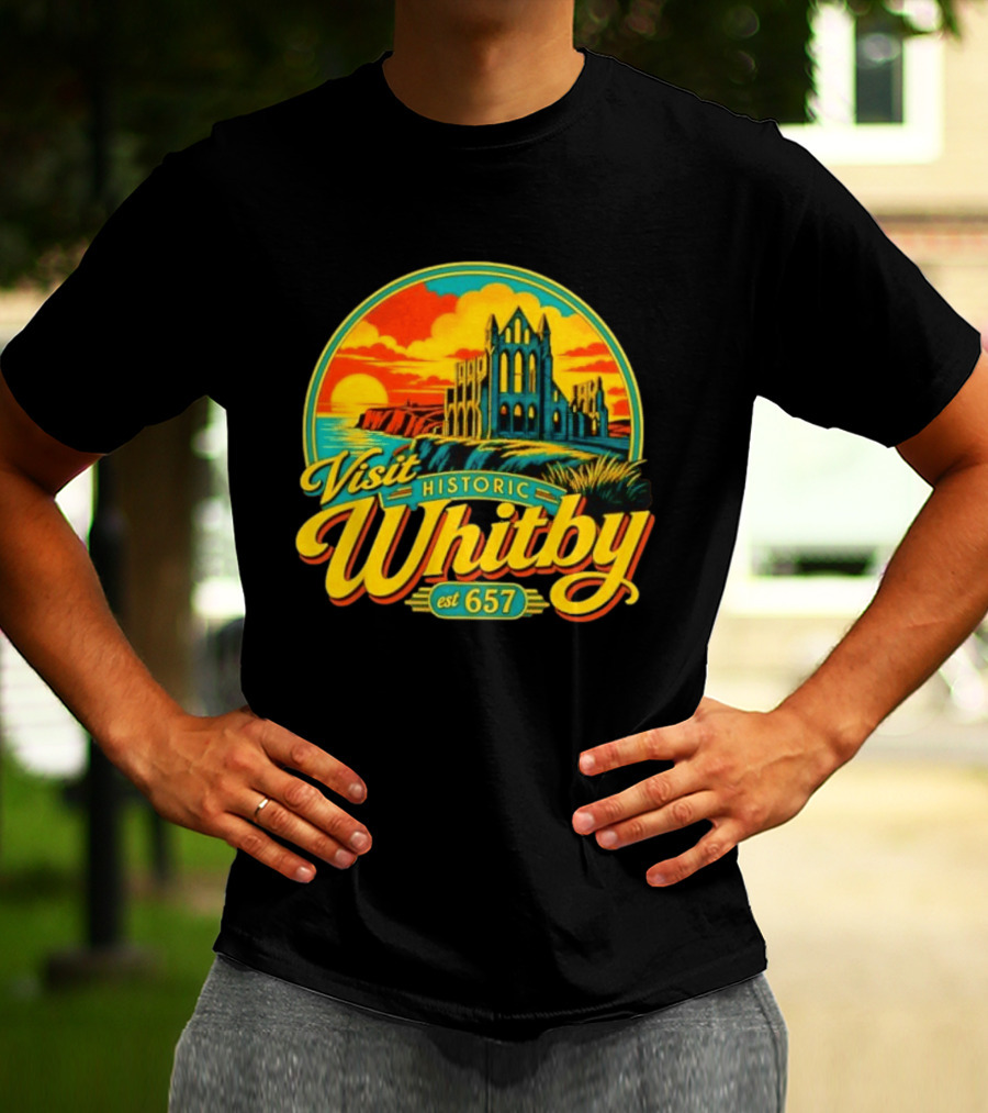 Visit Historic Whitby Abbey North Yorkshire England Est 657 T-Shirt