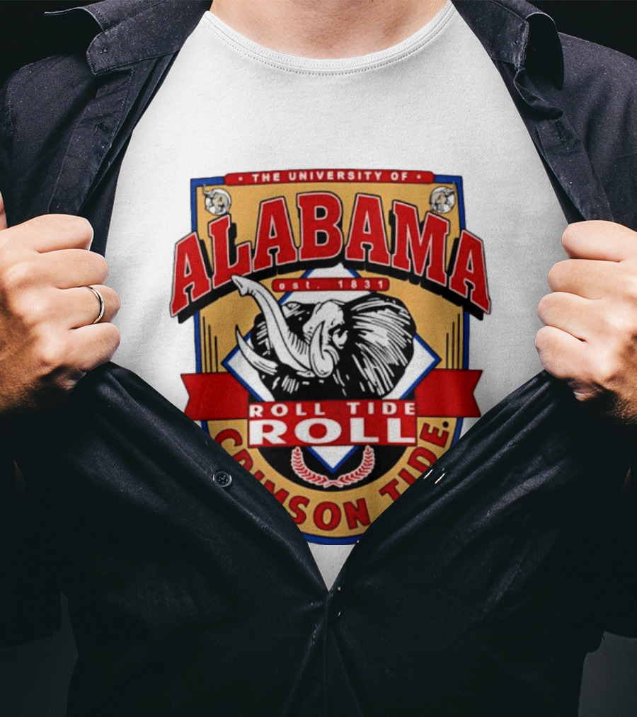 The University Of Alabama Crimson Tide Est 1831 Roll Tide Roll Elephants T-Shirt