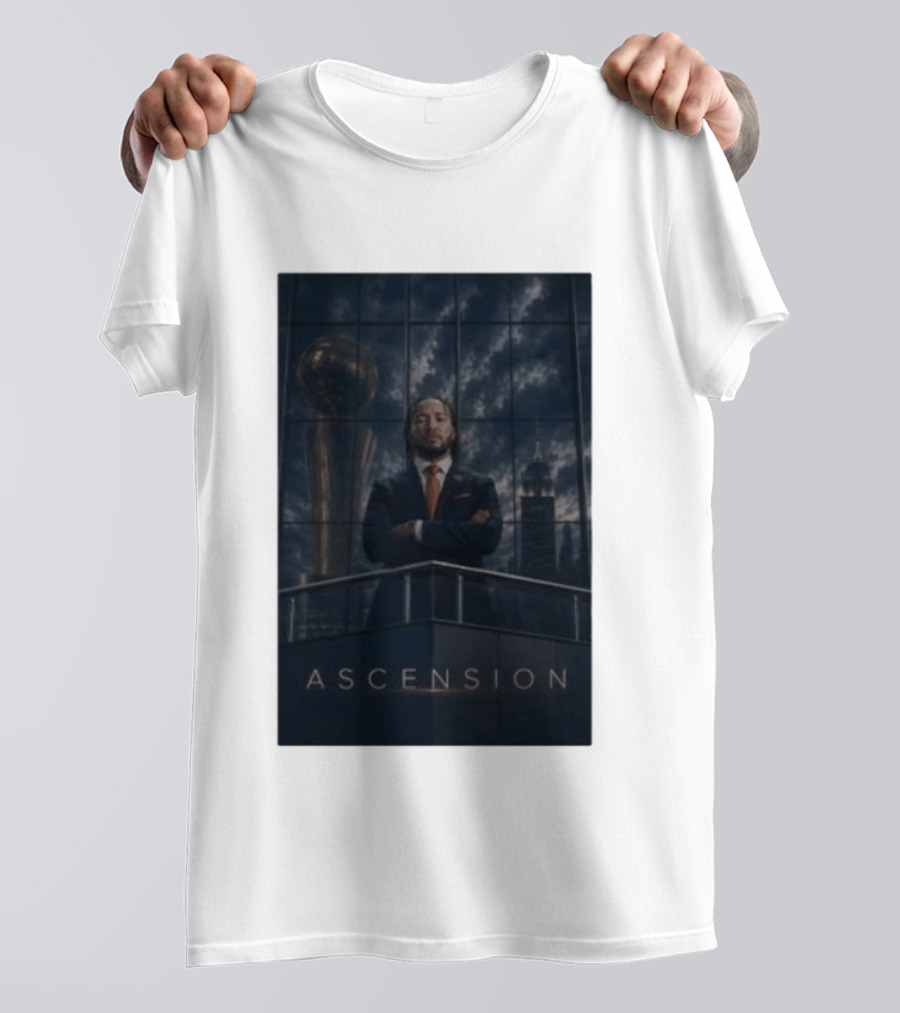 Ascension Jalen Brunson 2026 NBA Champs Trophy Victory Skyline T-Shirt