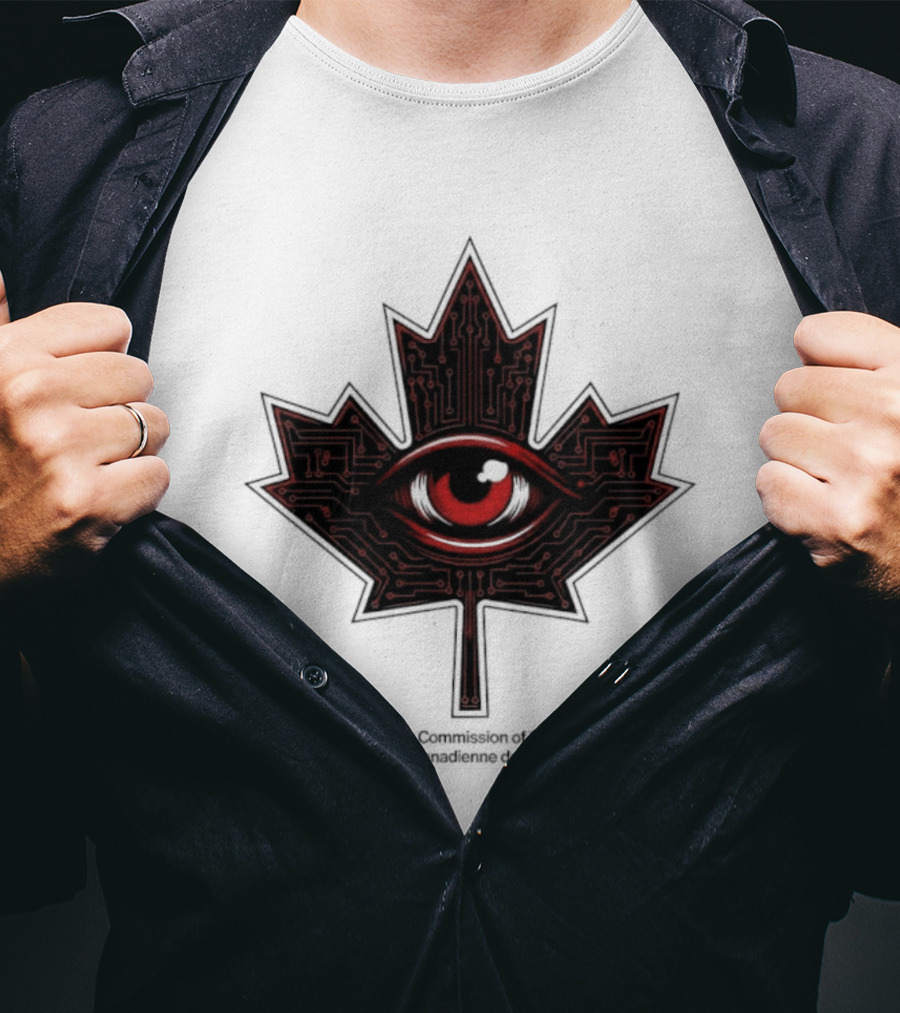 Digital Safety Commission Of Canada Maple Leaf Eye Circuitry T-Shirt