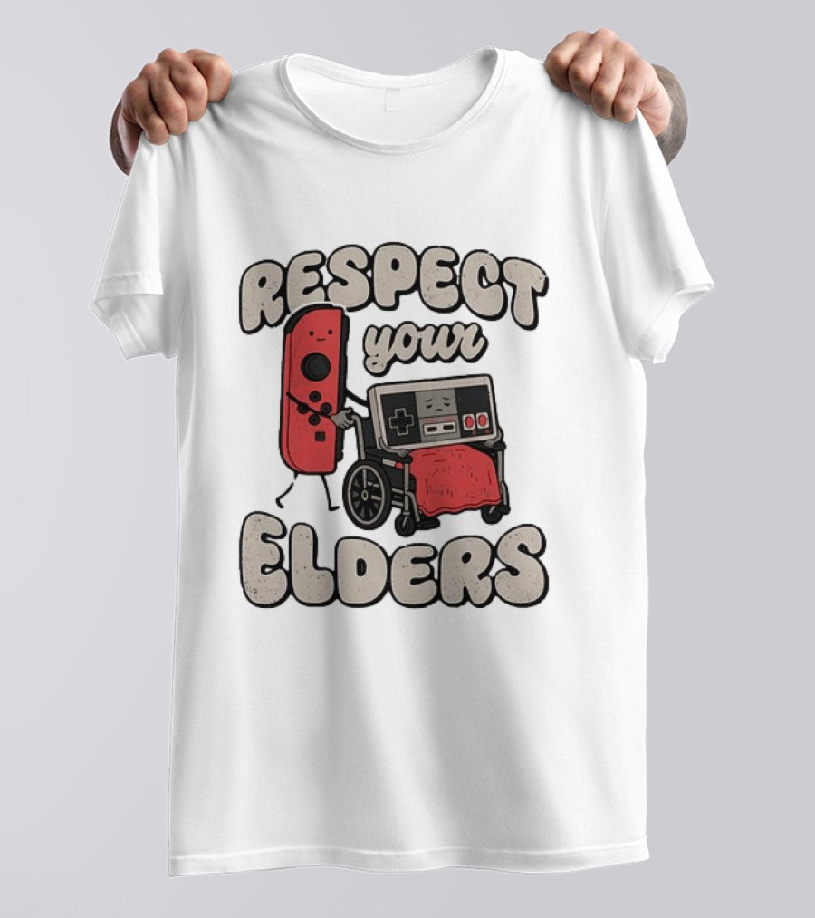 Respect Your Elders NES Controller Switch Gamer Humor T-Shirt
