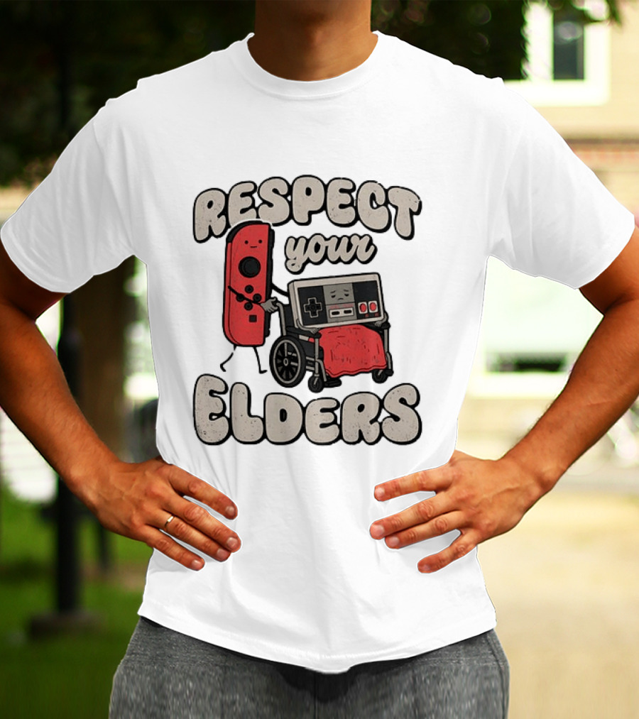 Respect Your Elders NES Controller Switch Gamer Humor T-Shirt