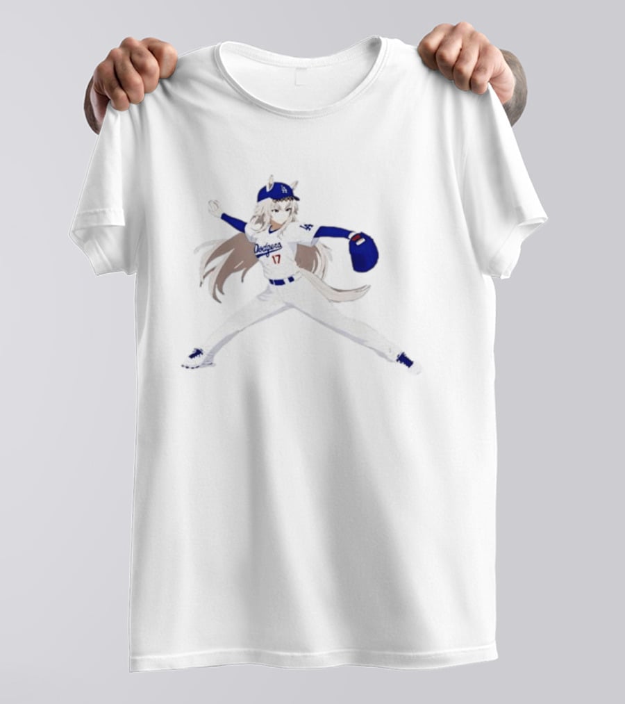 Shohei Ohtani Los Angeles Dodgers 17 Anime Girl Baseball Pitcher T-Shirt
