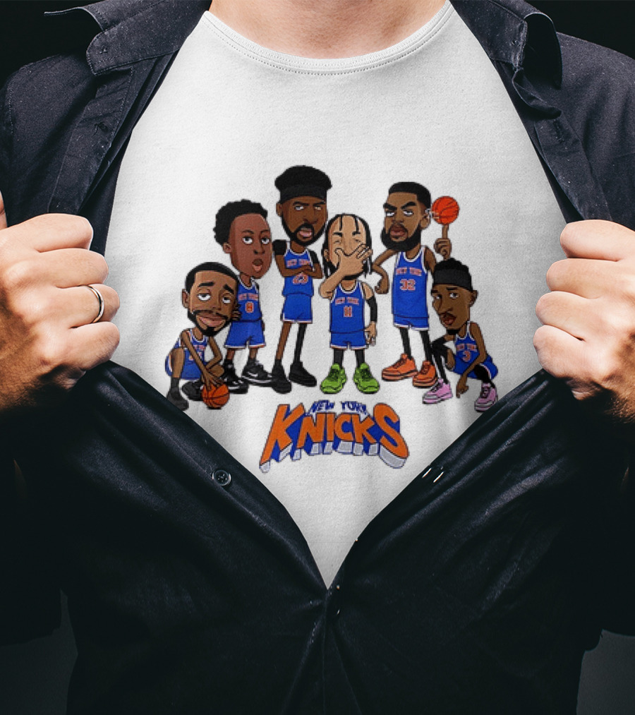 Jalen Brunson Mitchell Robinson RJ Barrett Julius Randle New York Knicks Legends NBA 2026 Caricature T-Shirt