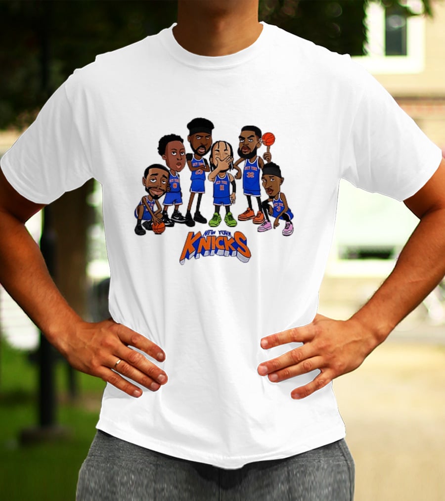 Jalen Brunson Mitchell Robinson RJ Barrett Julius Randle New York Knicks Legends NBA 2026 Caricature T-Shirt