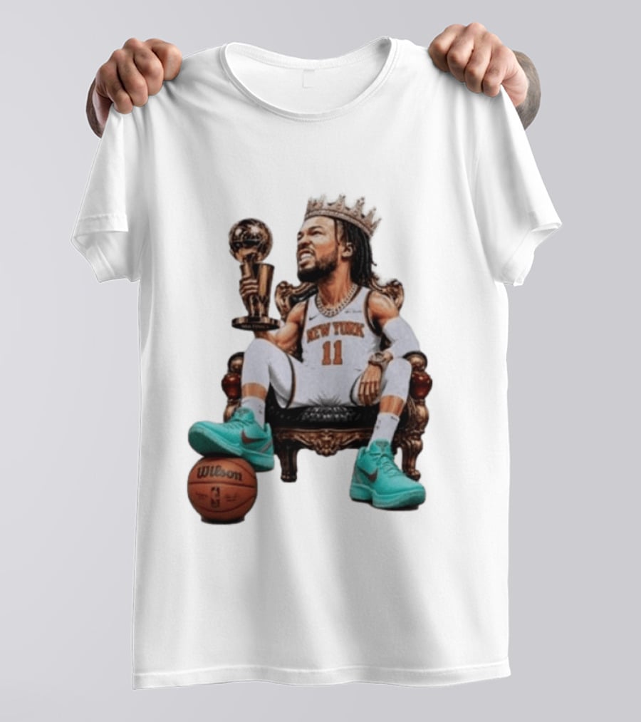 Jalen Brunson New York Crown Trophy Basketball Wilson T-Shirt