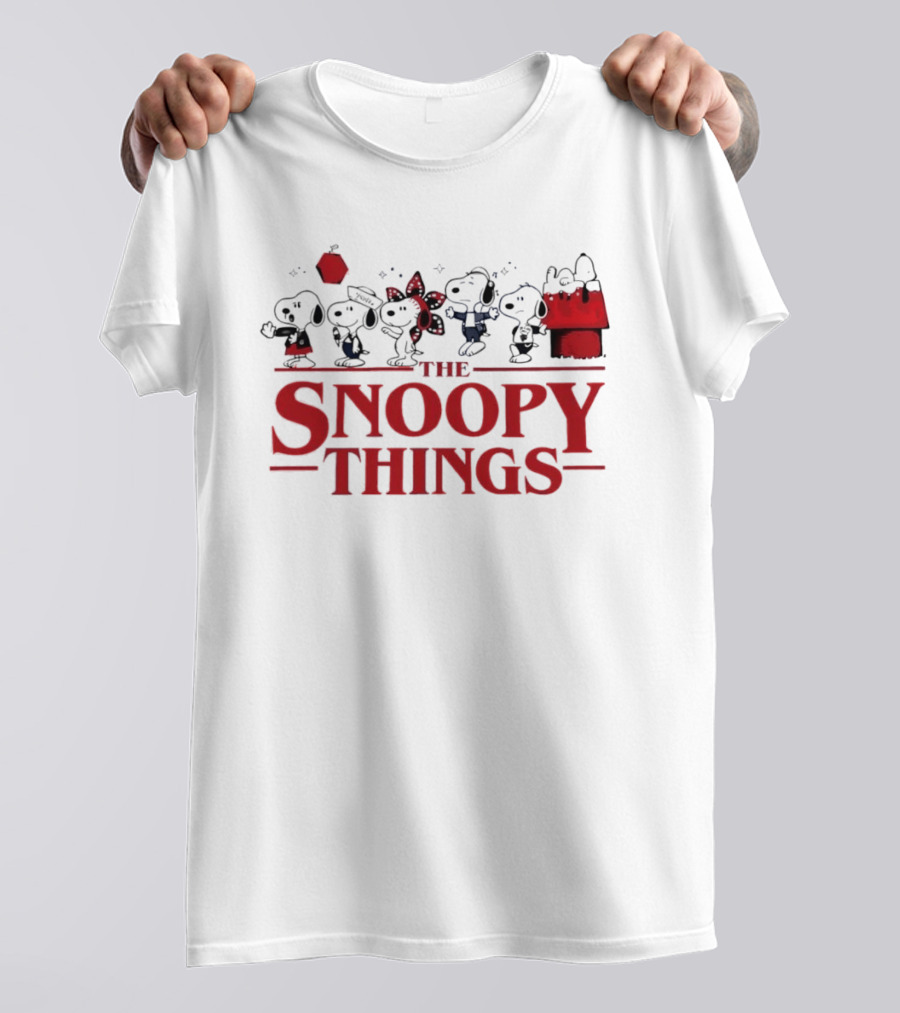 Snoopy Characters Inspired By Stranger Things Mashup T-Shirt
