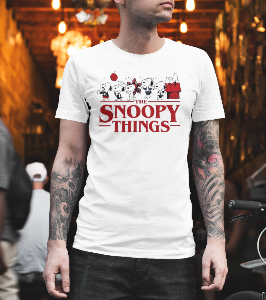 Snoopy Characters Inspired By Stranger Things Mashup T-Shirt