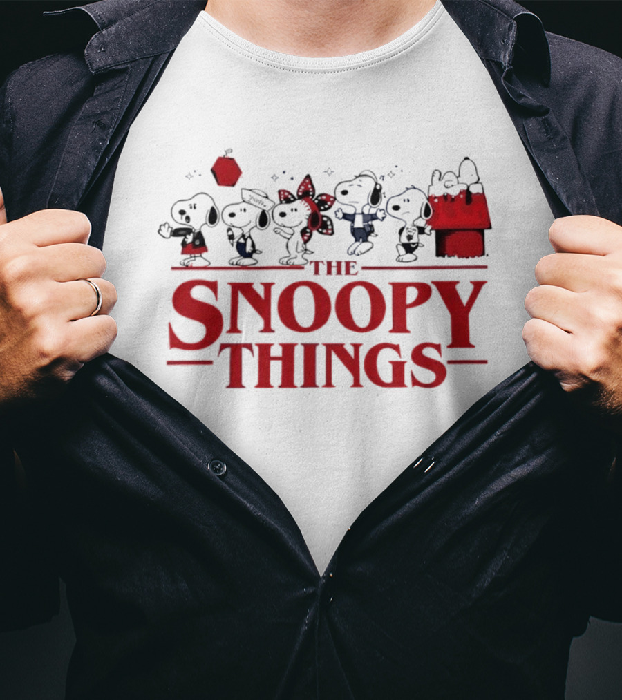 Snoopy Characters Inspired By Stranger Things Mashup T-Shirt