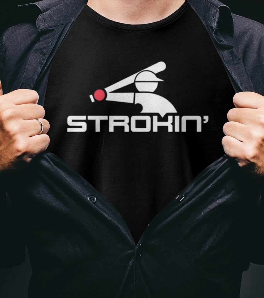 Davis Martin Strokin' Baseball Batter Icon With Cap And Bat T-Shirt