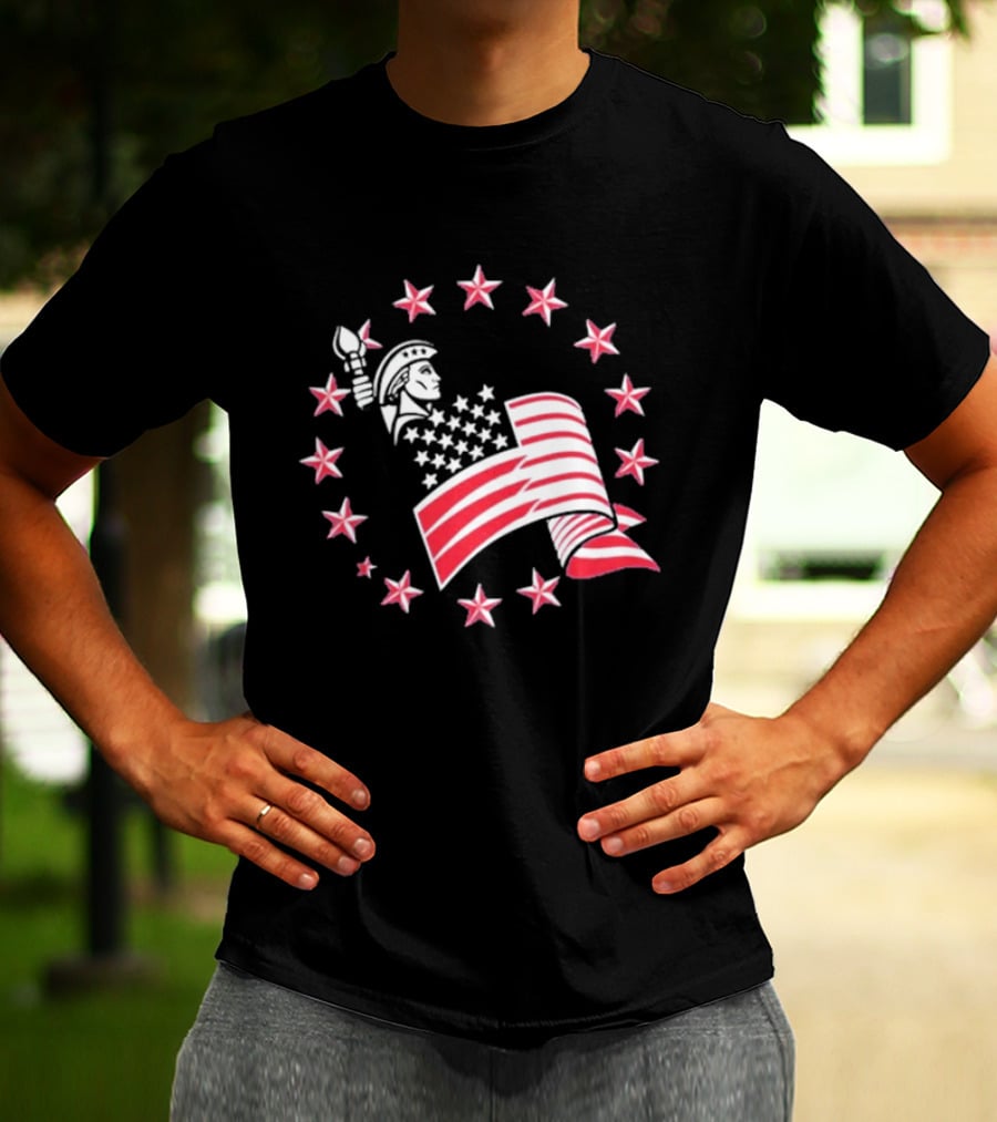 Patriotic Lady Liberty American Flag Stars USA Pride T-Shirt