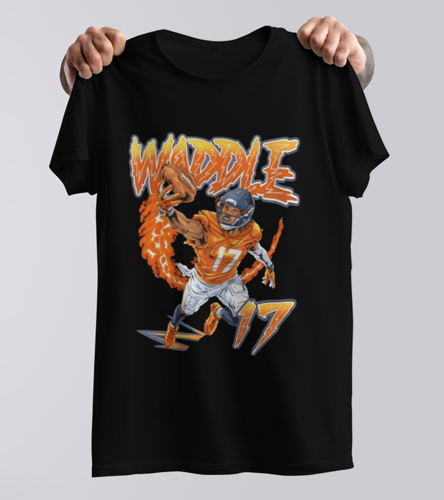 Waddle Number 17 Miami Football Player T-Shirt