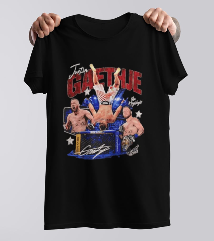 Justin Gaethje The Highlight UFC Mixed Martial Arts Fighter Athlete Action Inside Octagon T-Shirt