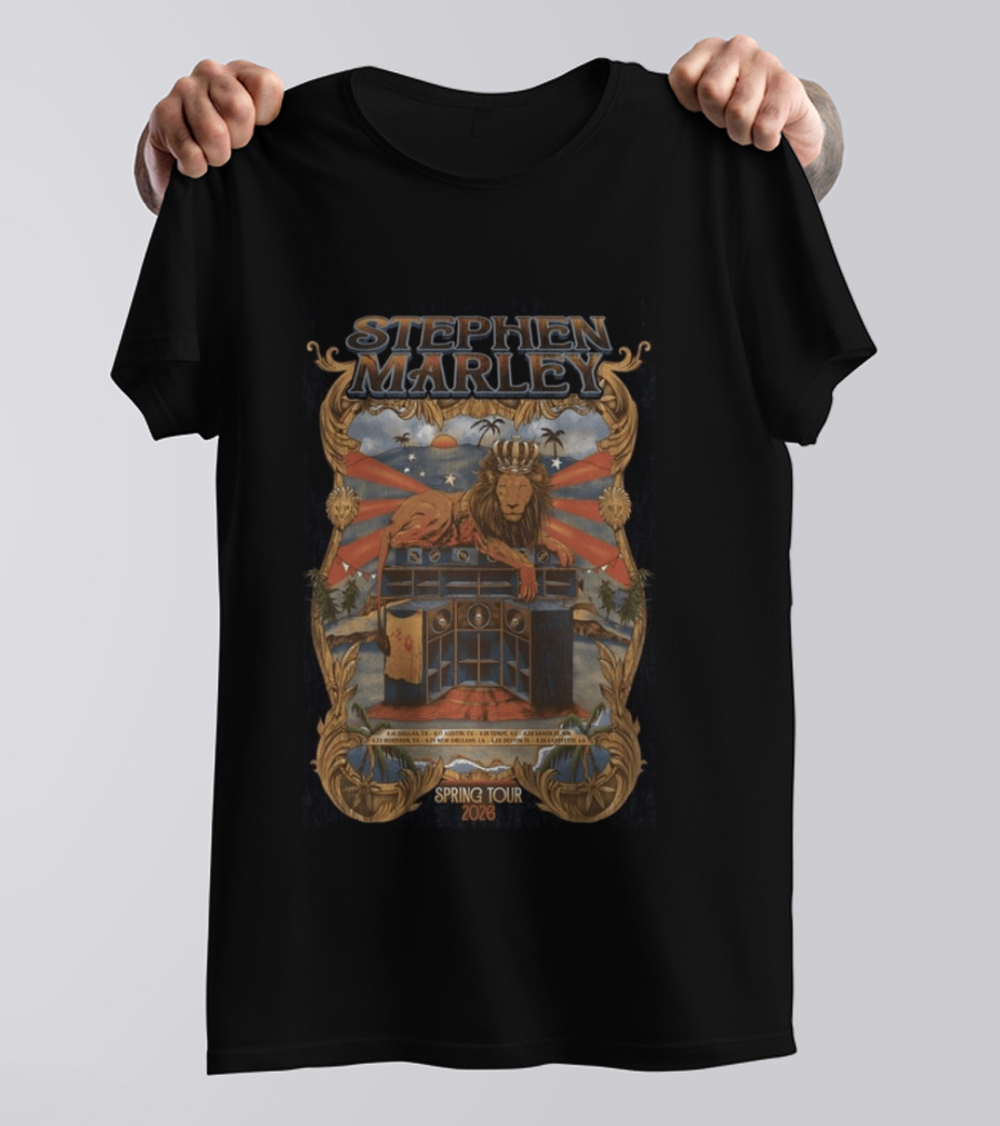 Stephen Marley Spring Tour 2026 With Lion And Speakers T-Shirt