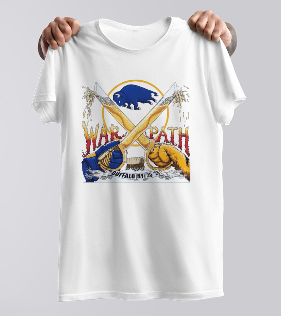Buffalo NY War Path 25 26 Crossed Beer Sabers Sabres T-Shirt