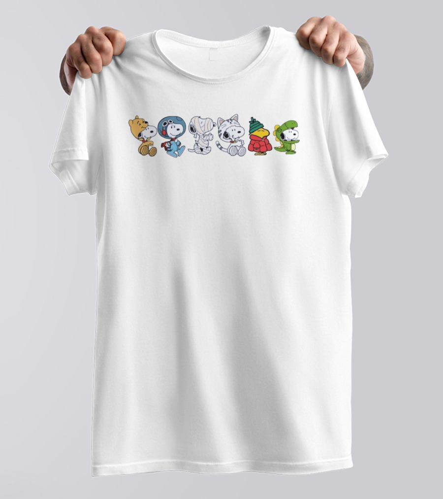 Snoopy Woodstock Winnie The Pooh Astronaut Mummy Cat Dinosaur Costumes T-Shirt