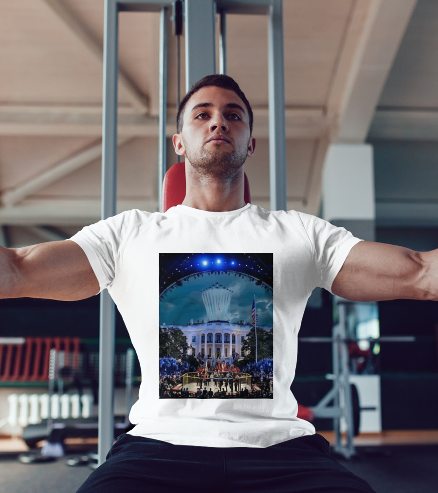 White House MMA Octagon Event Flyover American Flag Patriotic Display T-Shirt