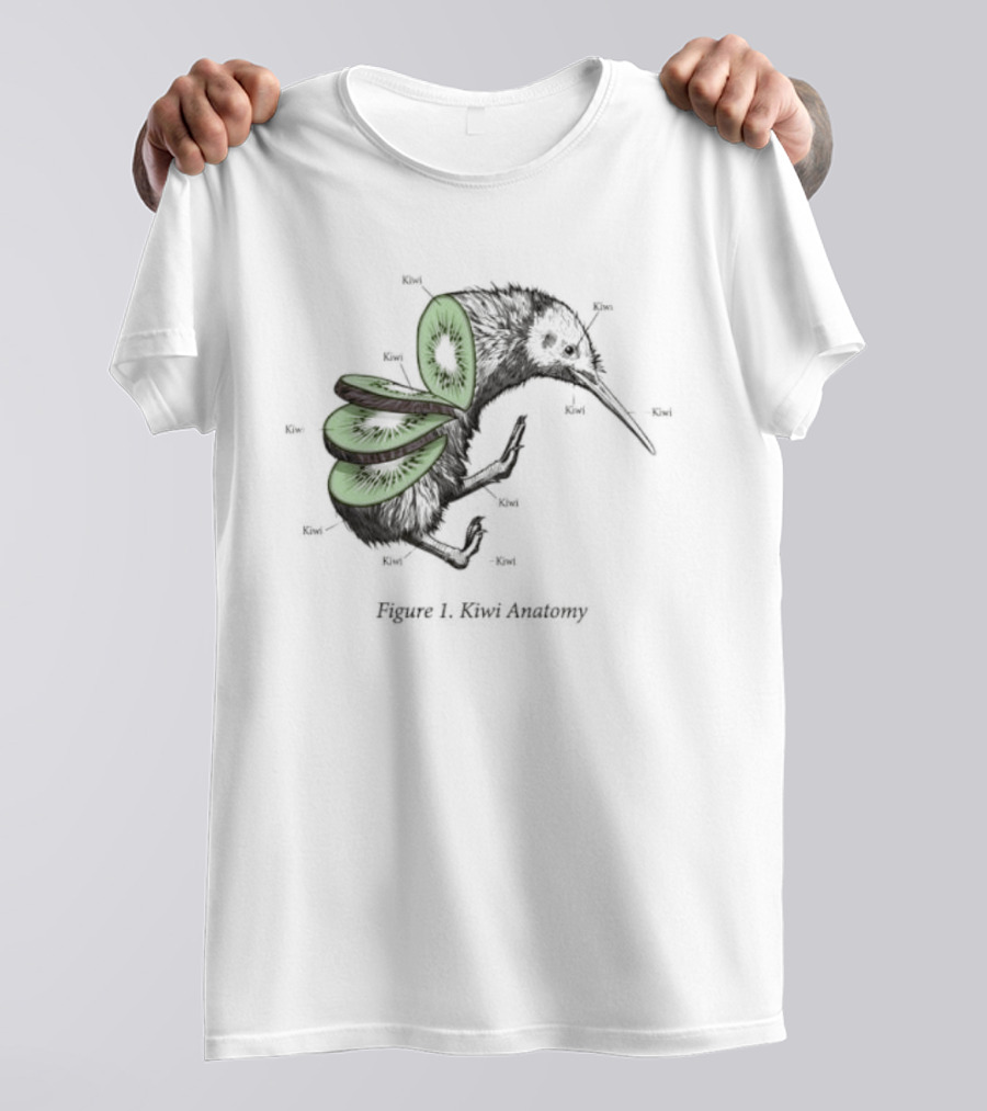 Kiwi Bird Kiwi Fruit Biology Anatomy Humor Nature Science Novelty Cute Insect Wings T-Shirt