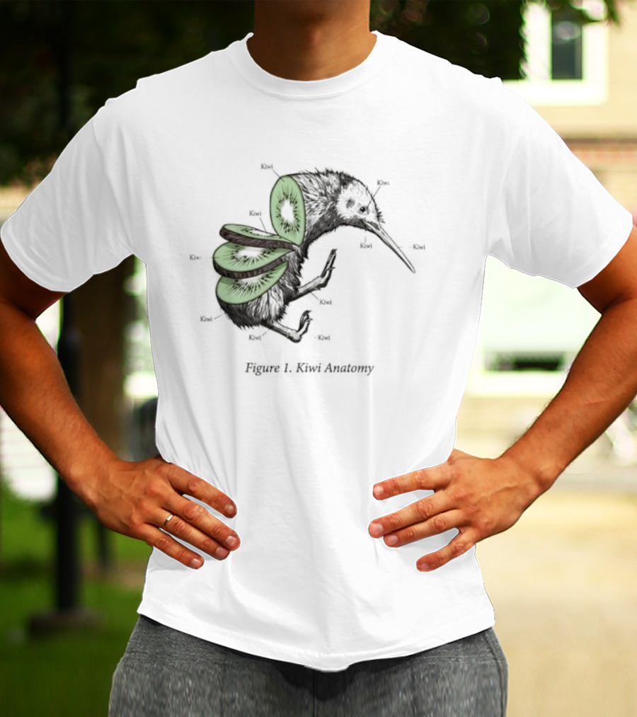 Kiwi Bird Kiwi Fruit Biology Anatomy Humor Nature Science Novelty Cute Insect Wings T-Shirt