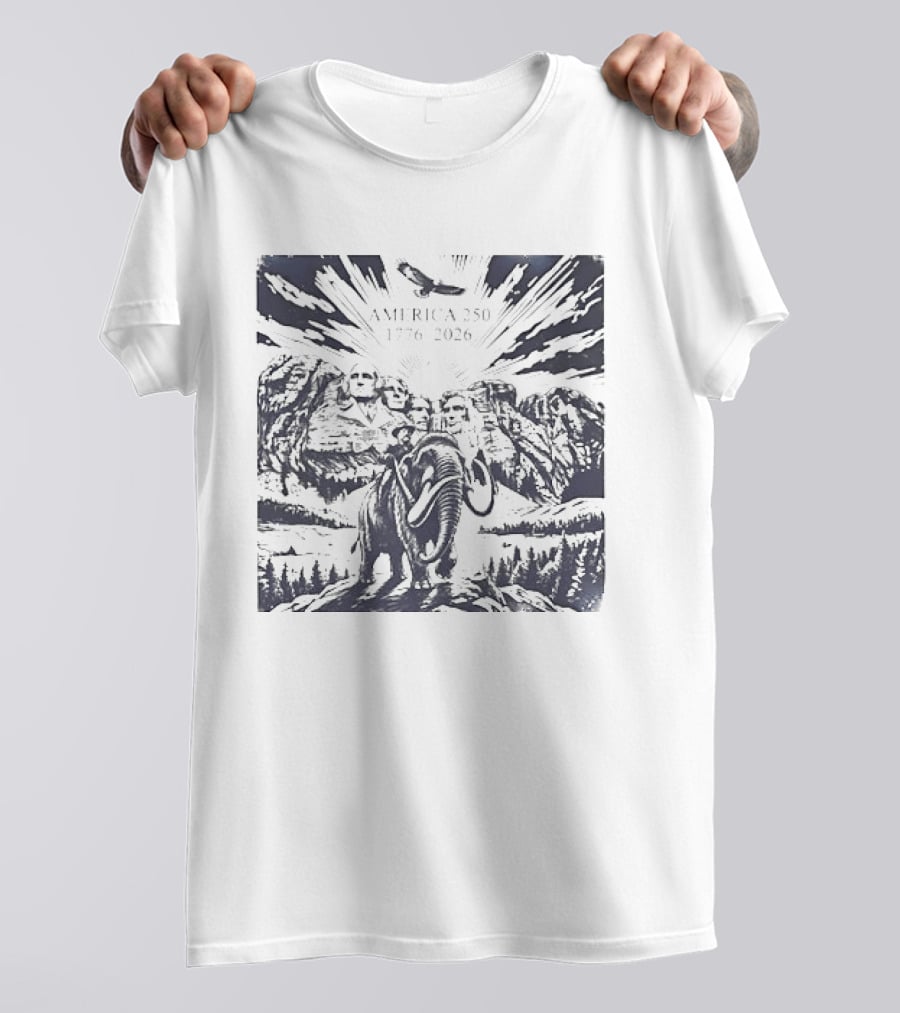 America 250 Mount Rushmore 1776 2026 Eagle Mammoth T-Shirt