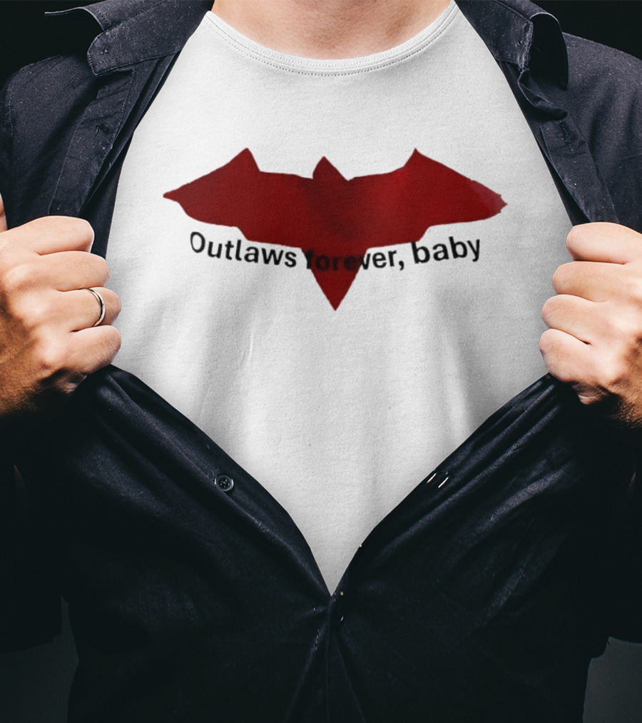 Outlaws Forever Baby Red Bat Symbol Emo T-Shirt
