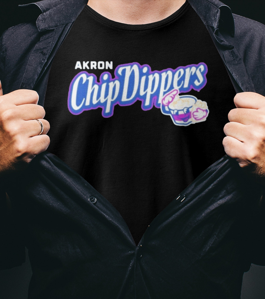 Akron Chip Dippers MLB Baseball Logo With Chip And Dip T-Shirt